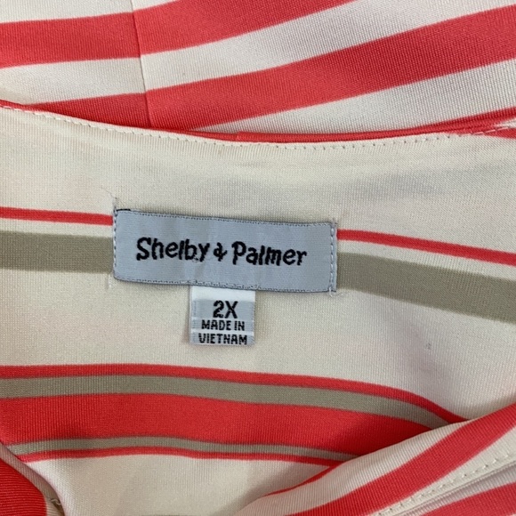 Shelby & Parker Coral Stripe Dress 2XL - Picture 7 of 11